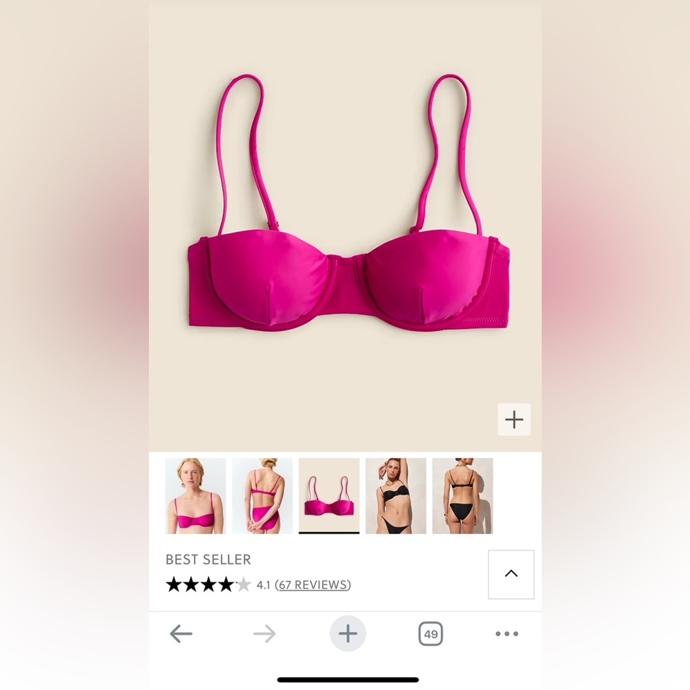 NWT J Crew magenta bikini